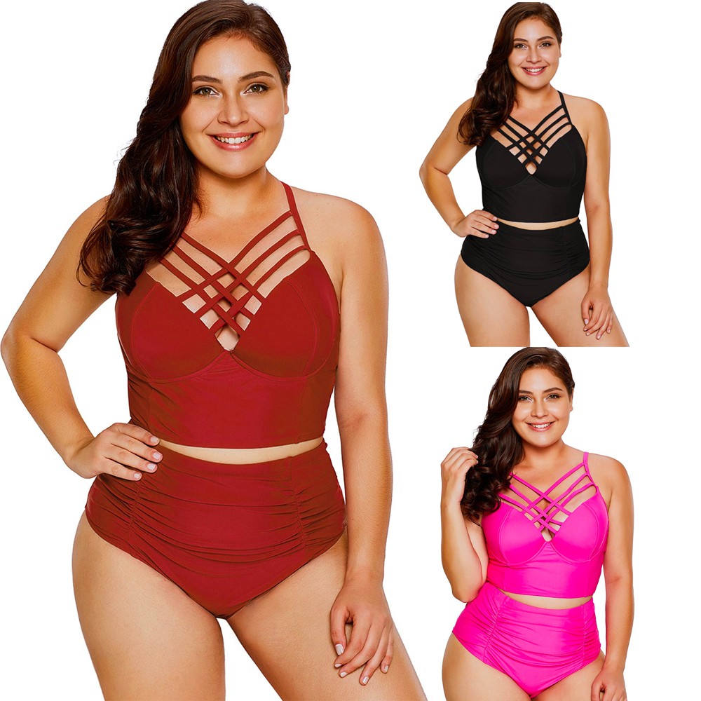 red high waisted bikini plus size
