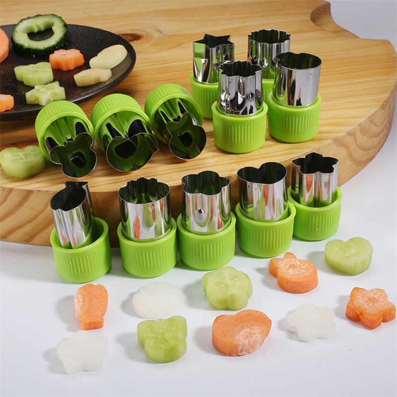 12PC Stainless Steel Vegetables Fruit Shape Cutters Kid Food Mold