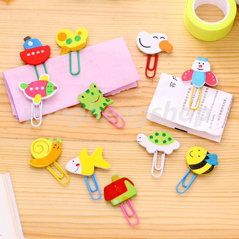12pcs/set Cute Cartoon Animal Design Wooden Paper Note Clips Bookmark Paper  Clip Mini Photo Clip Stationery Office Supplies | Shopee Philippines