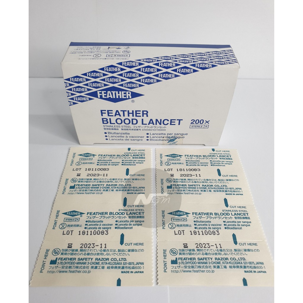 200 pieces / Sterile Feather Blood Lancet Shopee Philippines