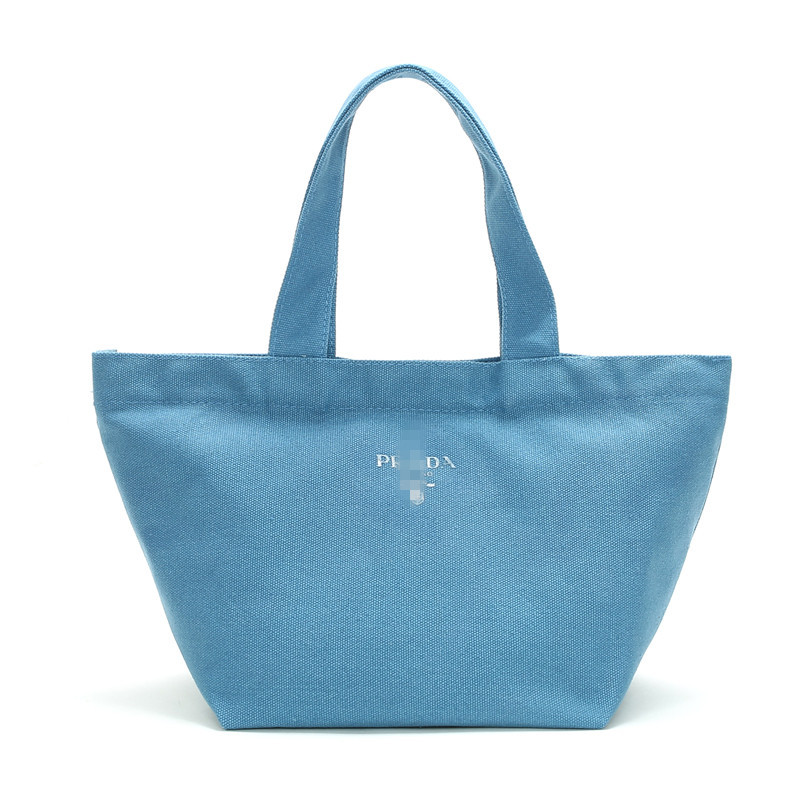 Foreign trade tail order L'HOMME PRADA counter gift haze blue canvas  shopping bag handbag environmental protection bag | Shopee Philippines