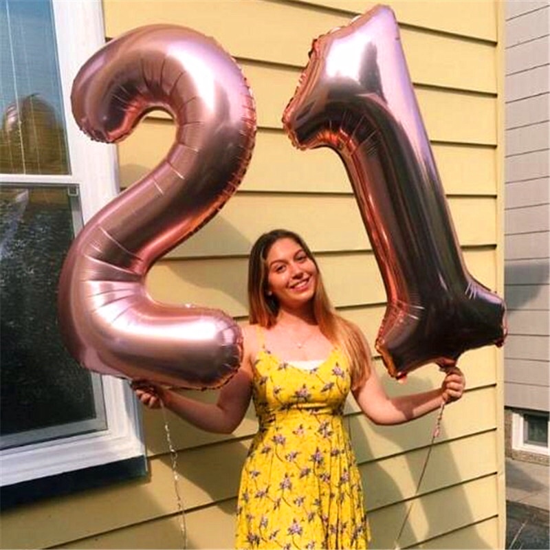 40'' Inch Foil Number Balloon Foil Balloon Birthday (Gold, Rosegold, Silver, Black and White)