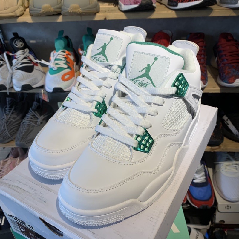 jordan 4 white and green