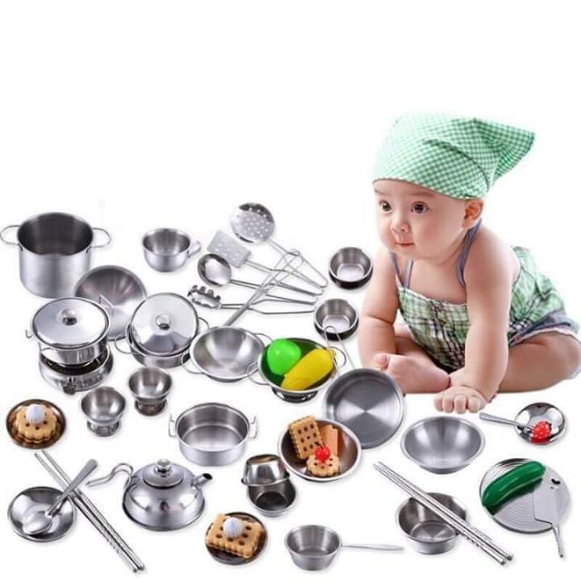 stainless steel miniature kitchen set