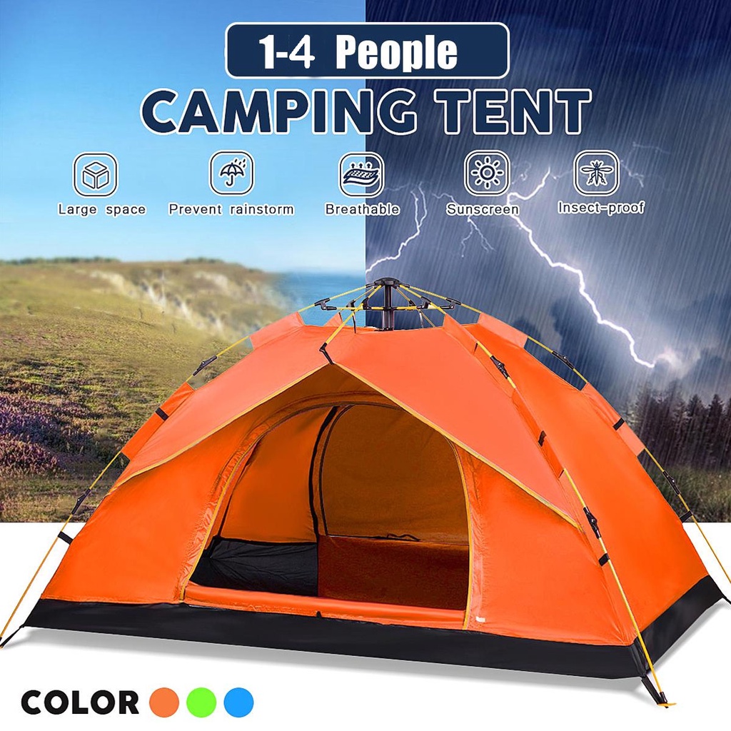 3-4 Person Fully Automatic Installation Outdoor Camping Tent L*W*H 200 ...