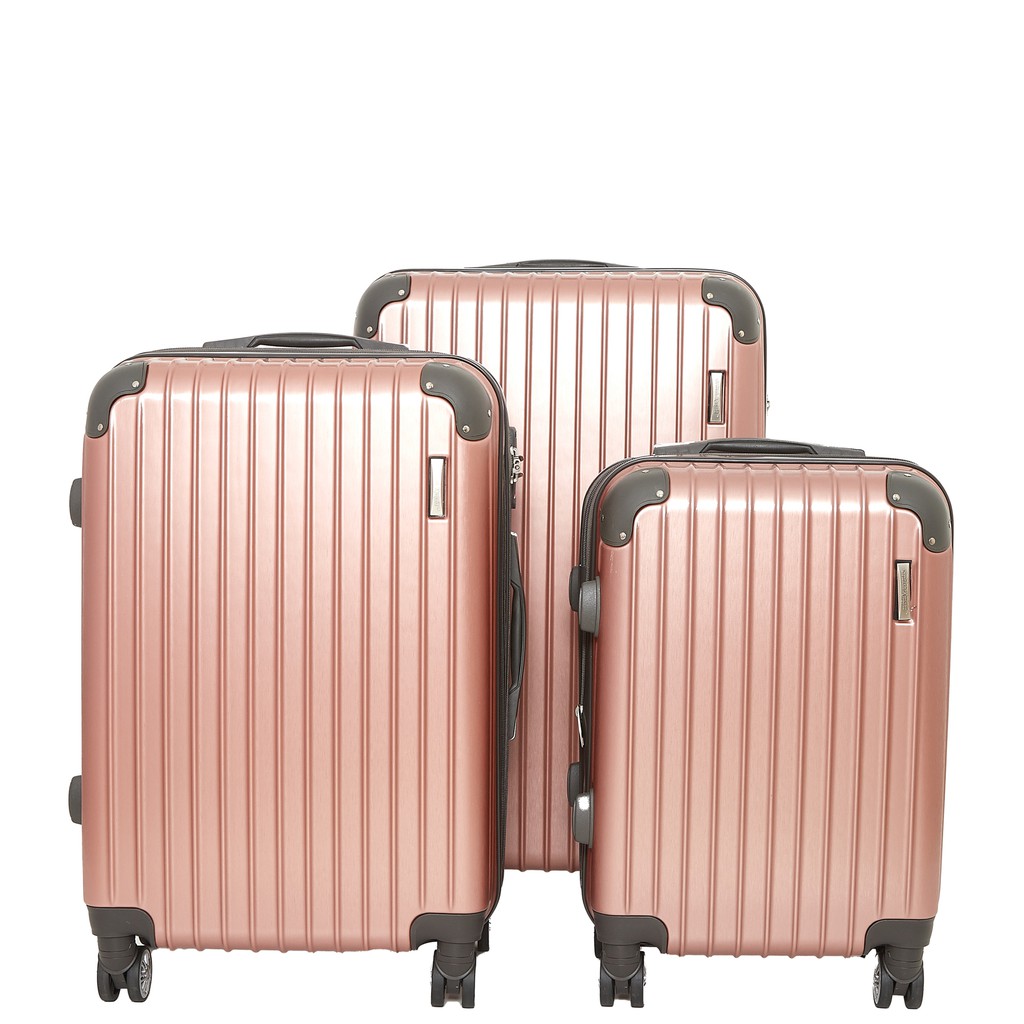 rose gold luggage bag