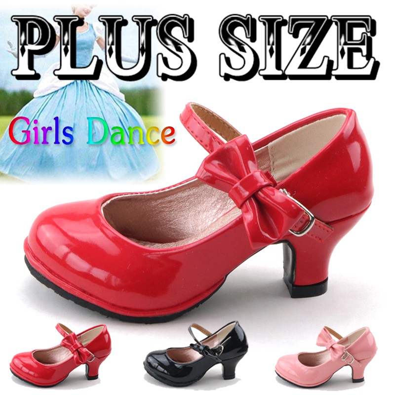 21 Children Girls Sweet Bowtie Leather Princess High Heels Dance Shoes For Kids Girl Shopee Philippines
