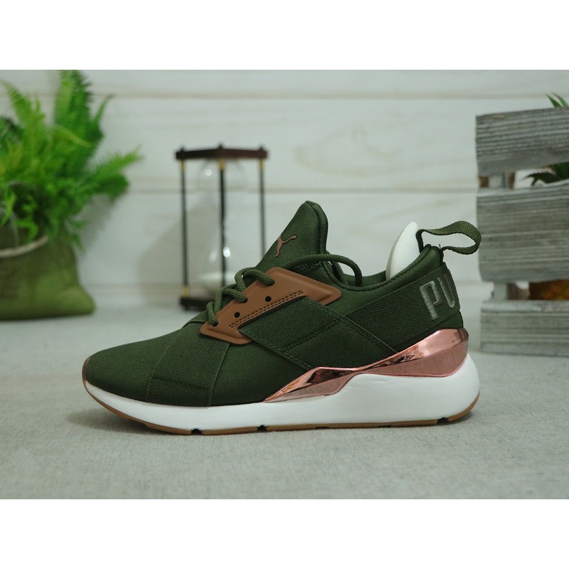 puma muse slip on green