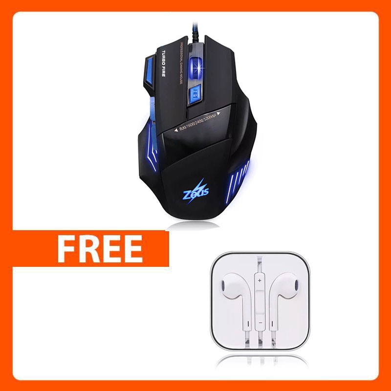 Zeus M330 High Speed Gaming Mouse with Mouse Pad And One Free EarPods