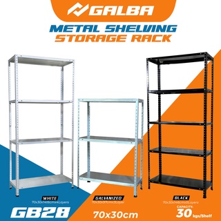 Galvanized Steel Storage Unit  3, 4 and 5 Layers Adjustable Metal Shelf Black GB28 (70x30x146) #1
