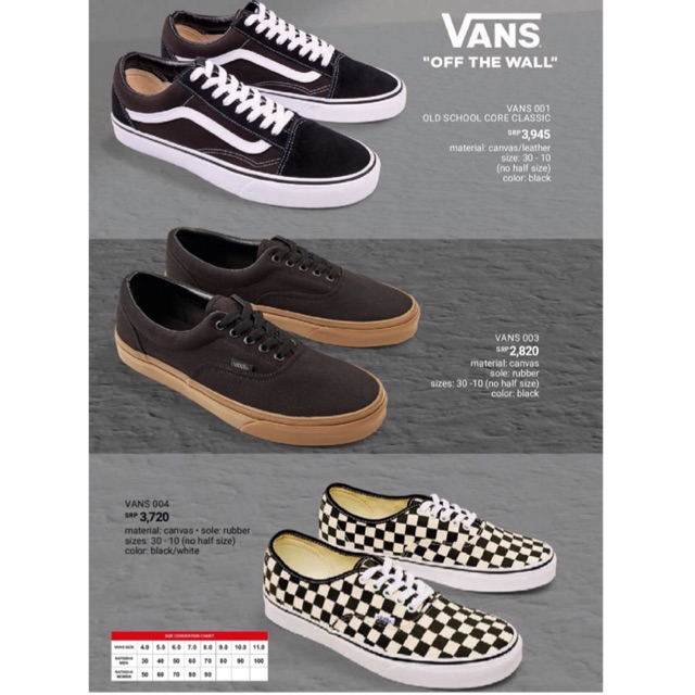 vans the wall shoes