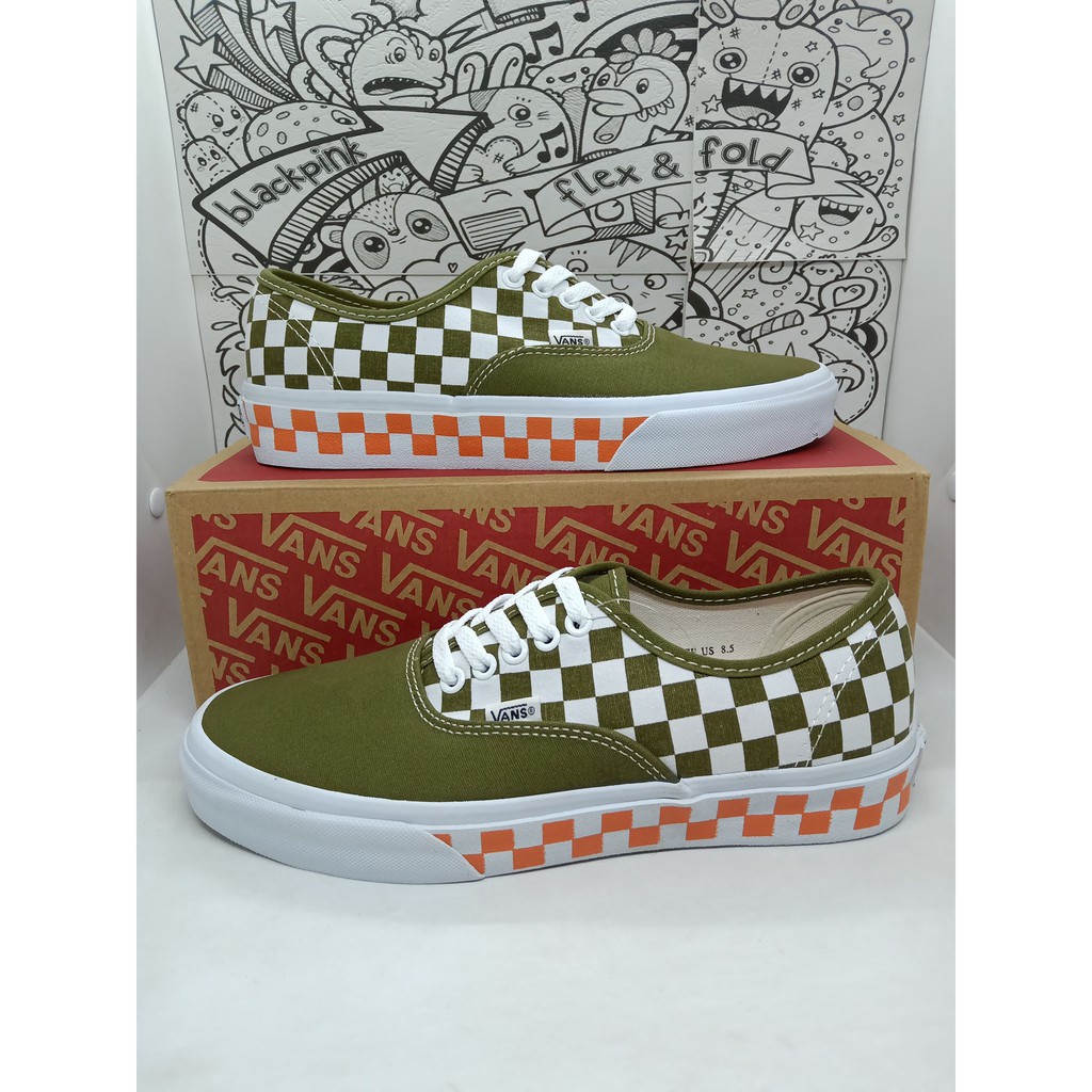 orange checkered shoes