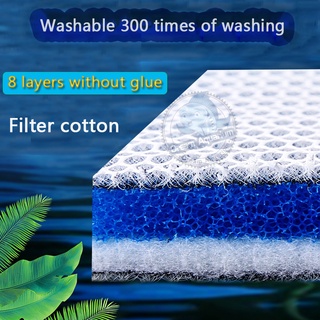 Reusable 8D Aquarium Filter Sponge Fish Tank Filter Media  Foam Biochemical Cotton For Aquarium