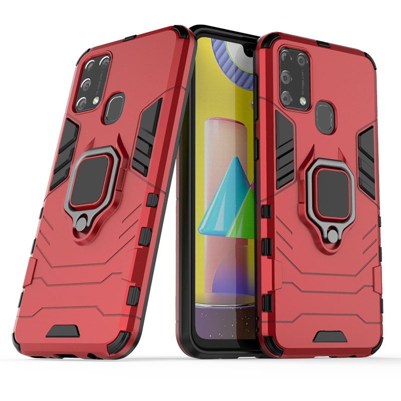 Stand Shockproof Armor Samsung Galaxy M31 Casing Protective Back Cover