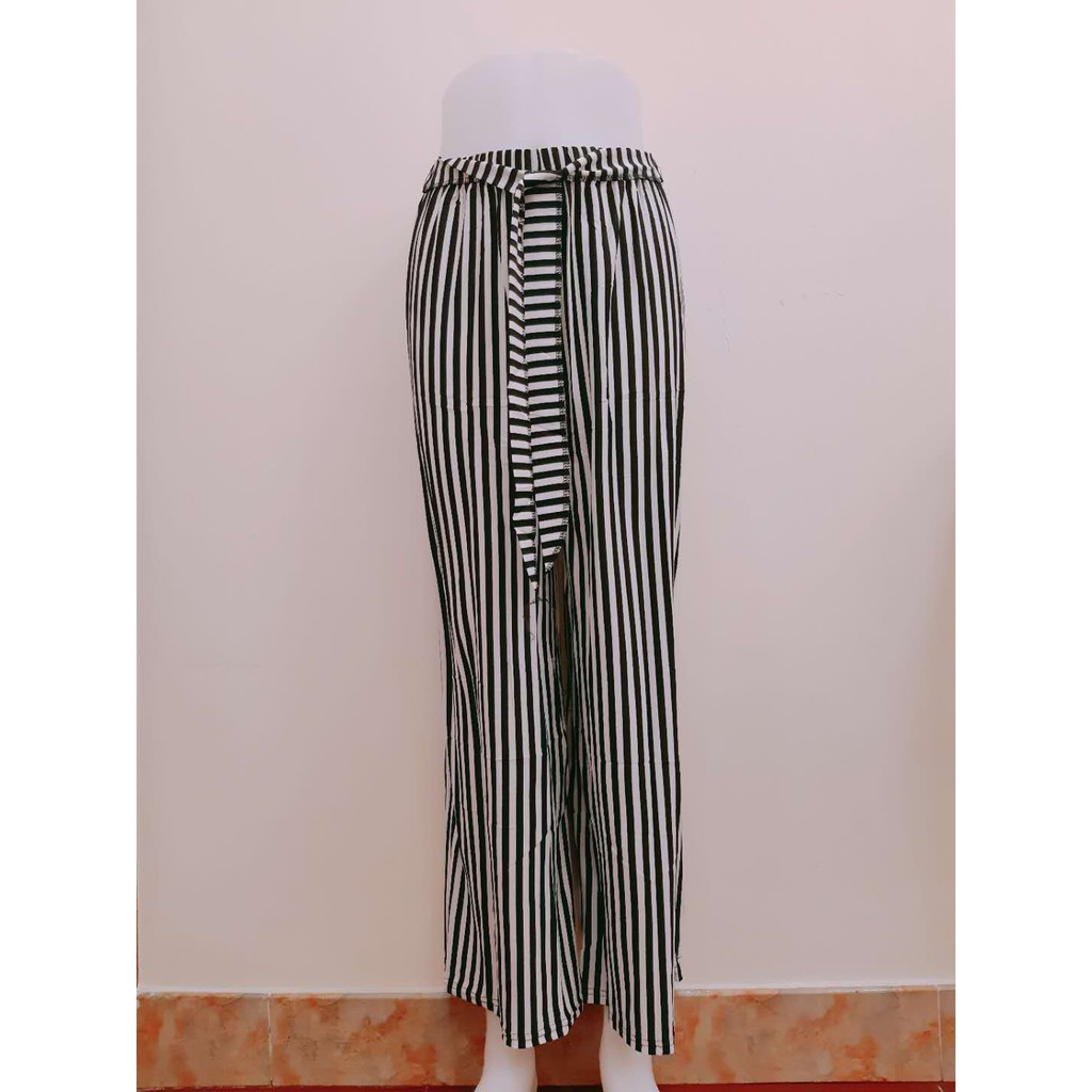 black and white striped square pants