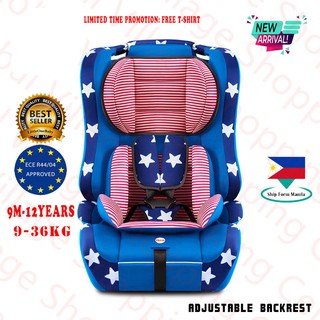 ECC Child Car Seat Car GM 9 Months -12 Years Children Foldable Portable Car Seat Baby Travel Seat