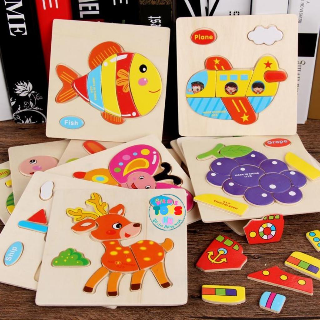 3d Wooden Jigsaw Puzzles For Babies With Thick Types To Help Children