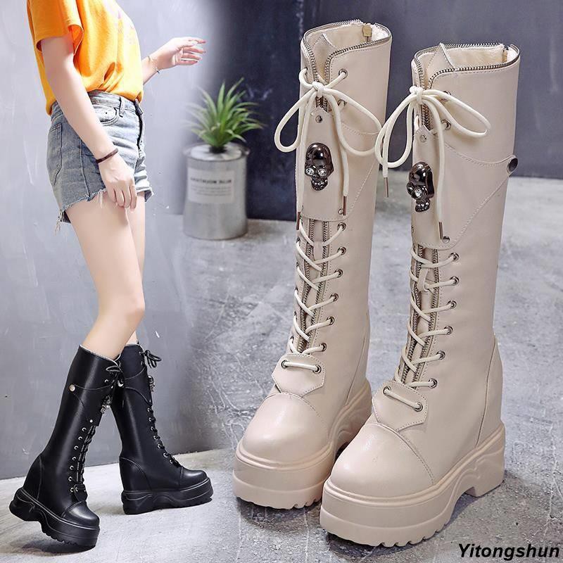 high beige boots