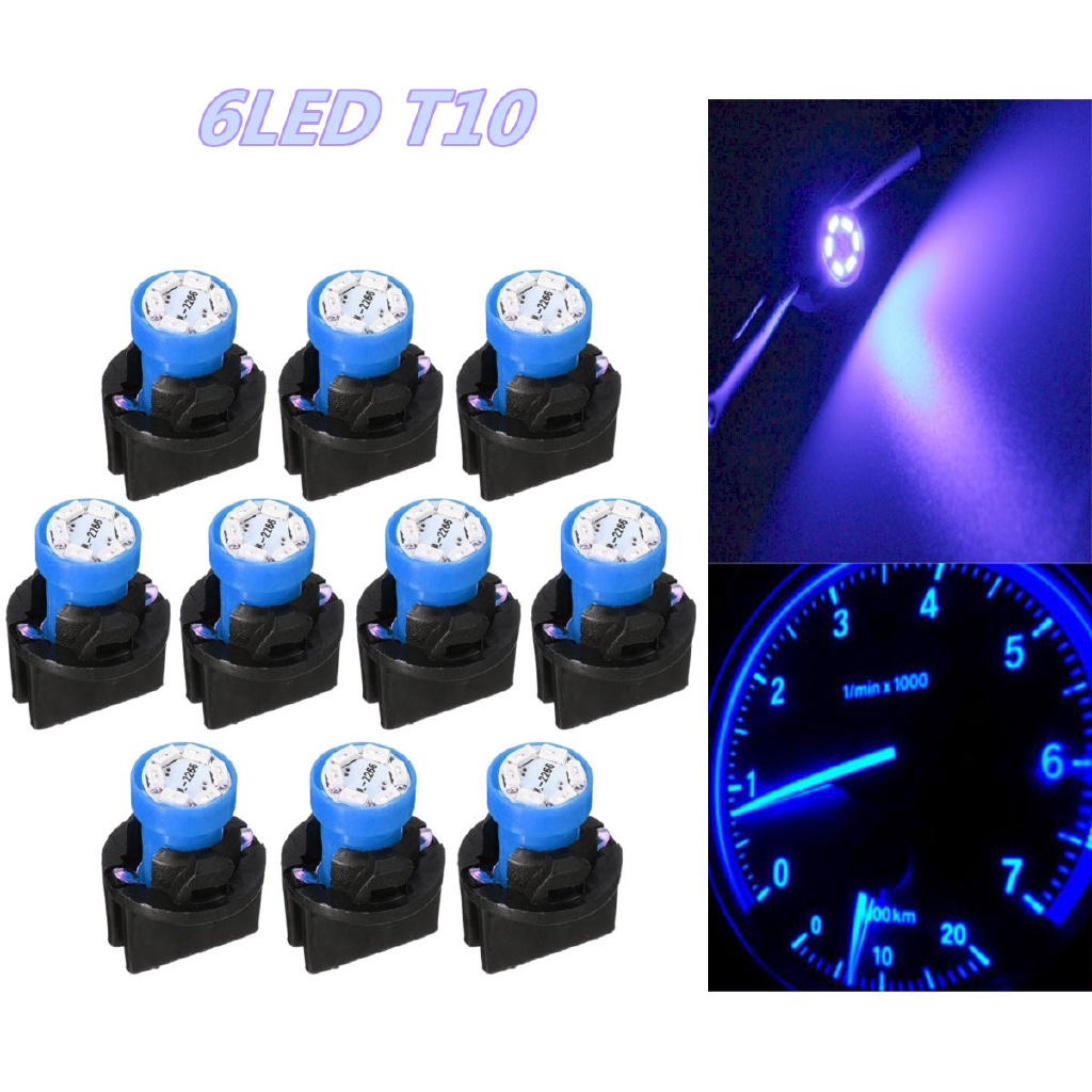Car & Truck LED Light Bulbs 10Pcs Blue T10 168 Instrument Panel Gauge ...