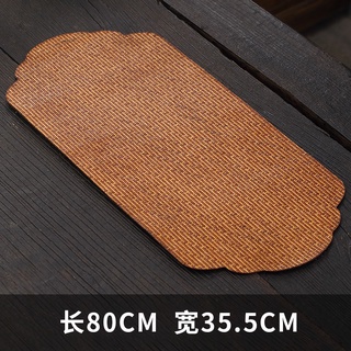 ℗▧Plain Earth Bamboo Tea Mat Small Insulation Pad Table Flag Cloth Dry Tea Set Accessories Tea Pad W #7