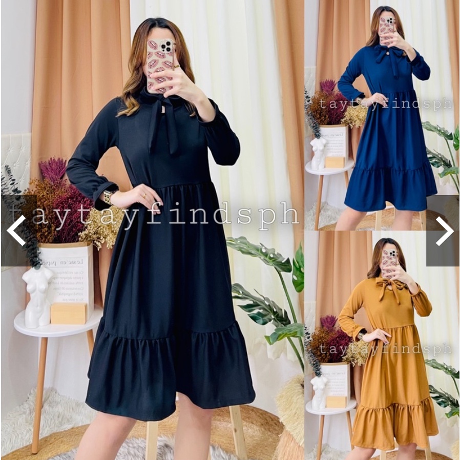 LILY CHOKER TIE DRESS ONLINE TAYTAY TIANGGE | Shopee Philippines