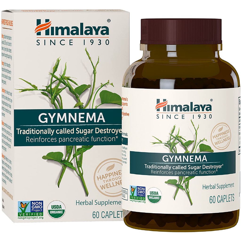 Himalaya Organic Gymnema Sylvestre for Blood Sugar Support, 60 Caplets ...