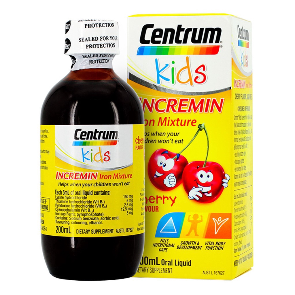 Centrum Kids Incremin Iron Mixture Cherry Flavour 200ml ...