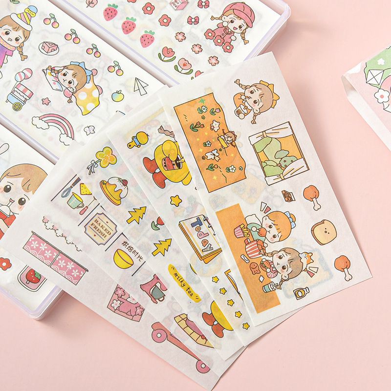 5pcs Cute Korean Sticker Sheet Journal Scrapbook Kawaii Shopee
