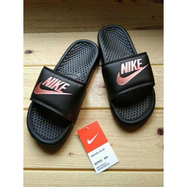 nike benassi rose gold