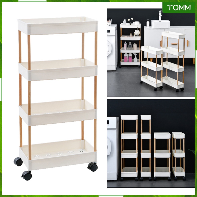 Multifunctional Bathroom Storage Trolley Storage Shelves on Wheels