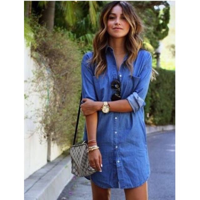 korean denim dress outfit