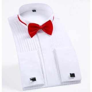 Quality Formal French Cufflinks Shirt Men's Long Sleeve Tuxedo Male Brand Slim Fit Button Cuff M #6