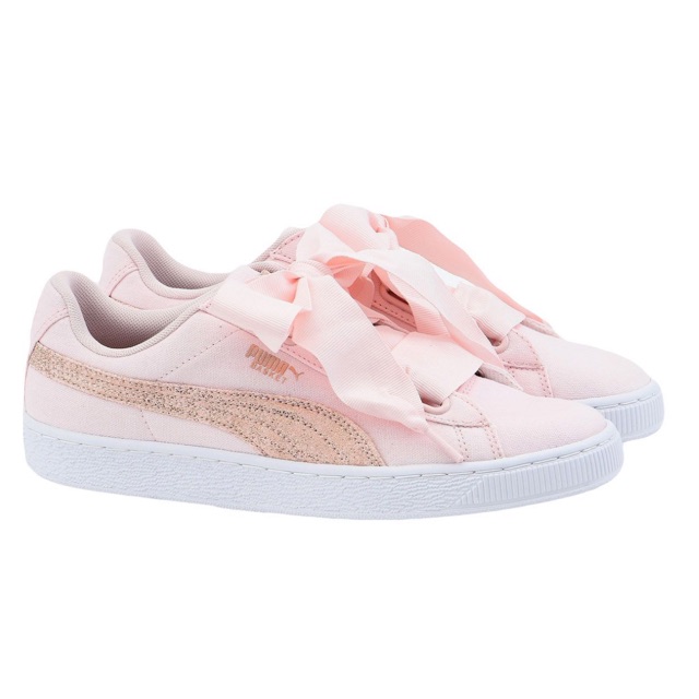 puma basket heart canvas