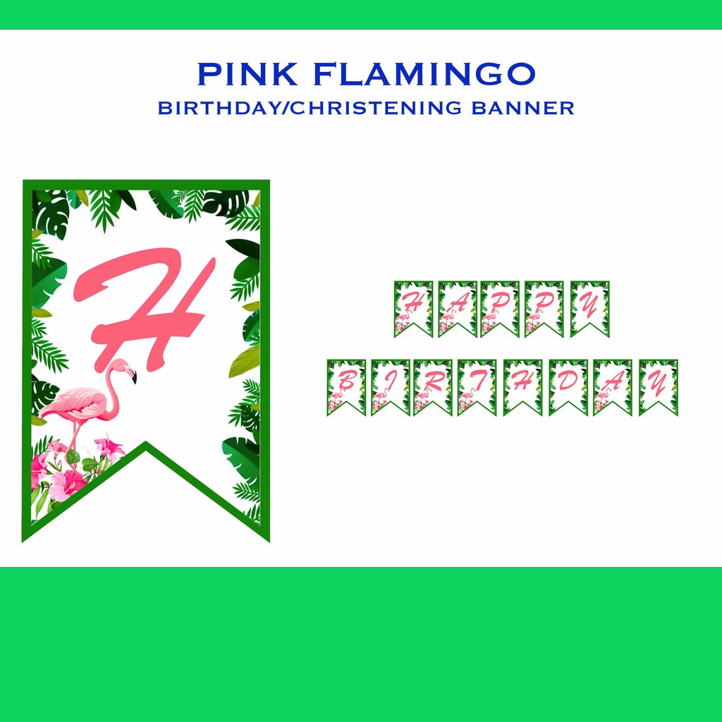 Pink Flamingo Birthday Banner Christening Banner Shopee Philippines - flamingo happy birthday in roblox