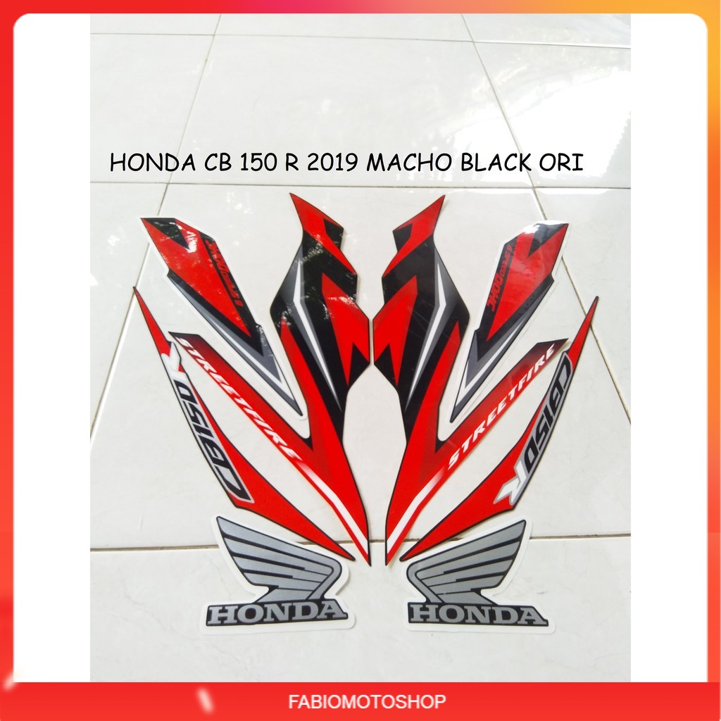 New Honda Cb 150 R 19 Macho Black Motorcycle Striping Sticker Shopee Philippines