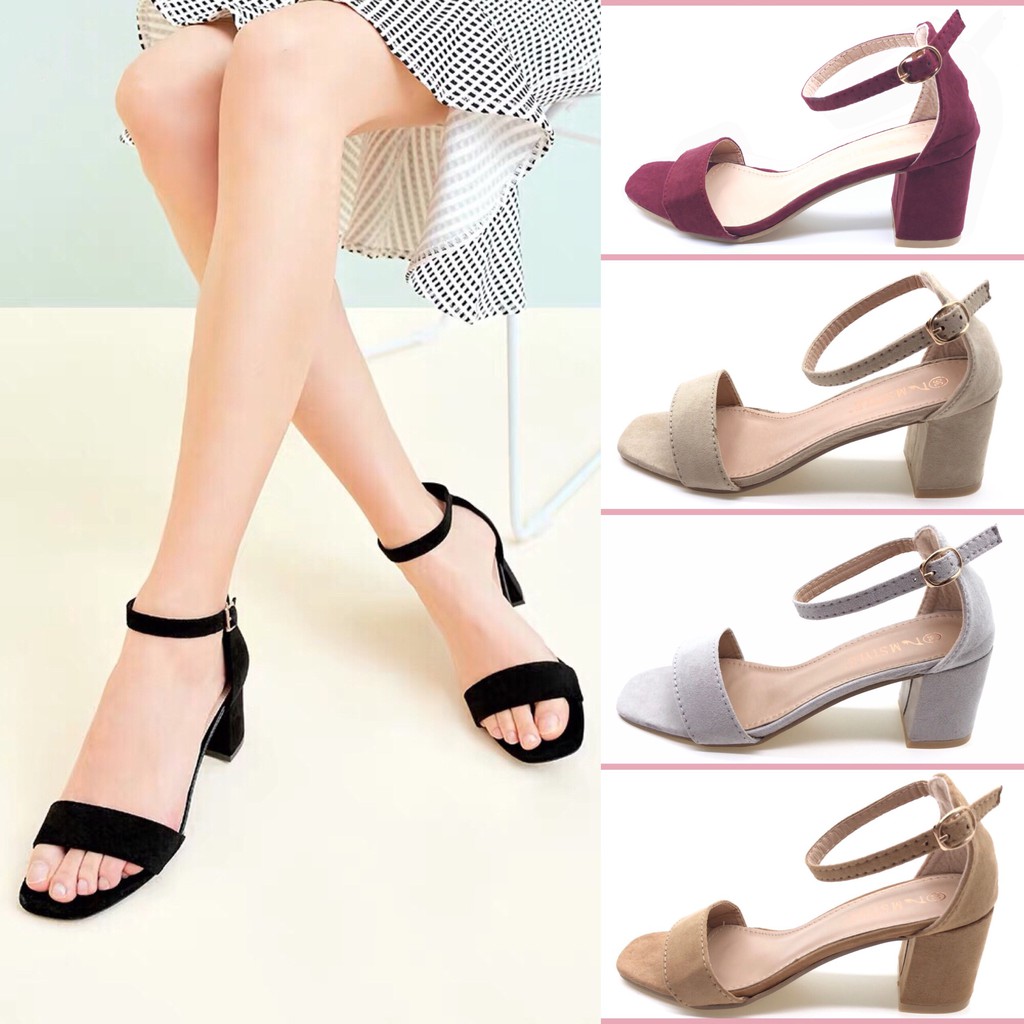 korean suede heels