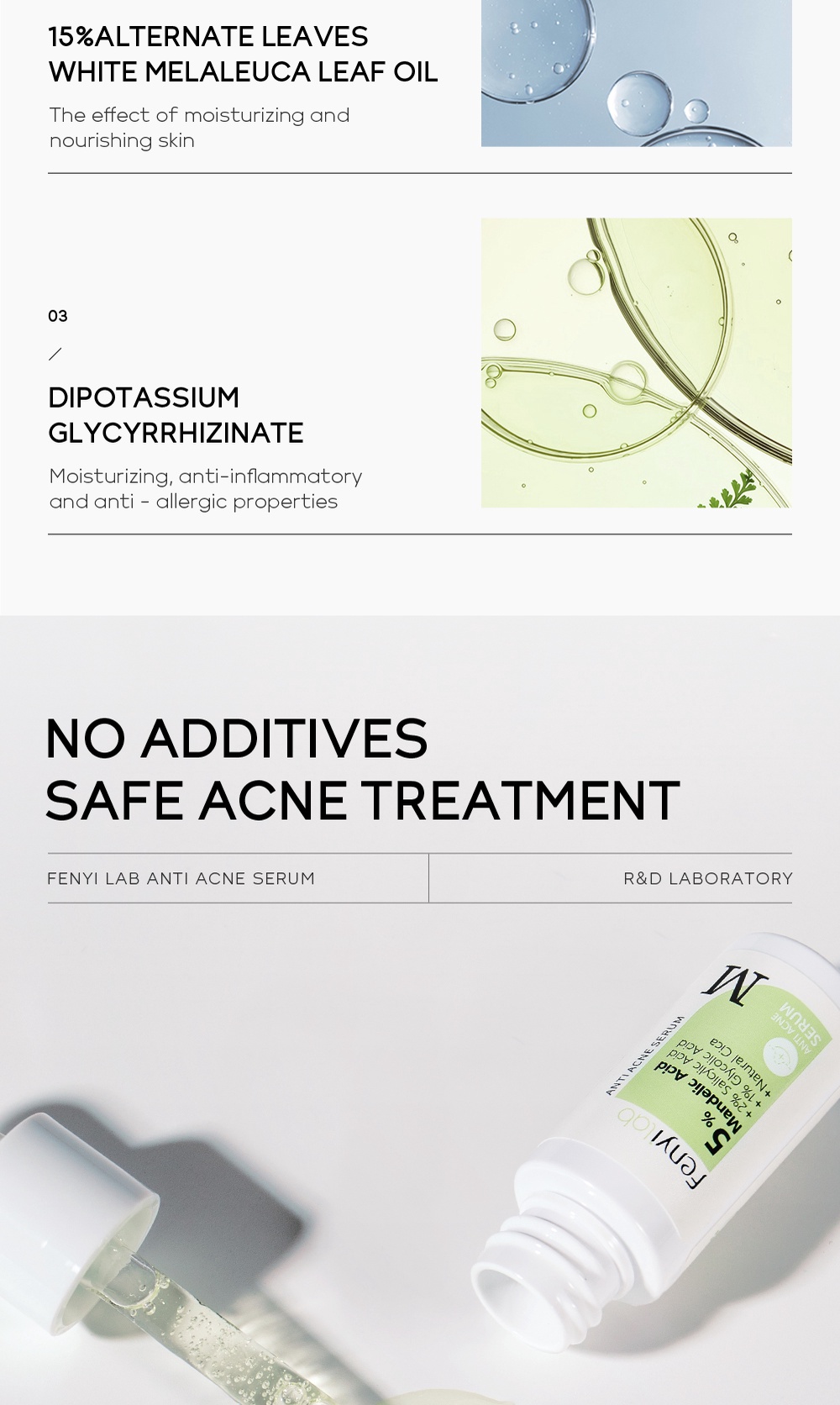 FENYI Lab 2 Salicylic Acid Anti Acne Peeling Serum Natural Cica Soothing Fade Acne Marks Pimple