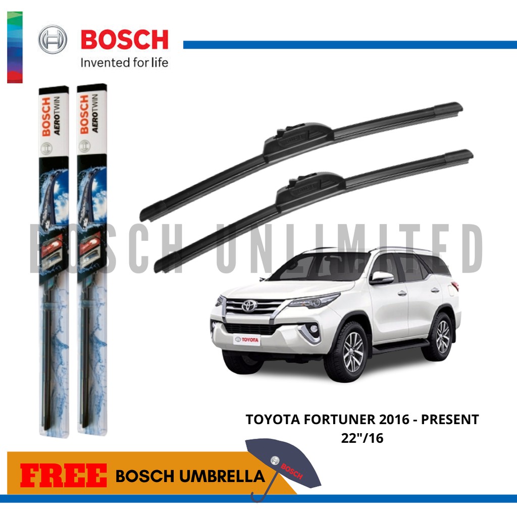 Bosch AEROTWIN Wiper Blade Set for Toyota FORTUNER 2016 PRESENT (22 /