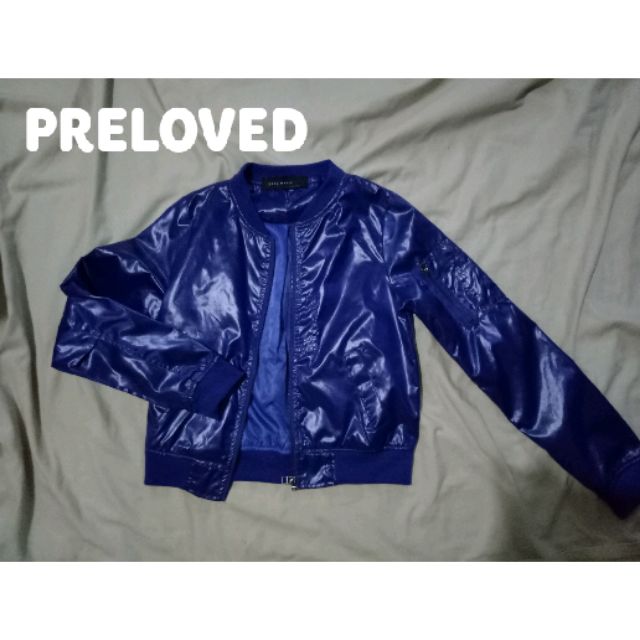 zara baby blue leather jacket