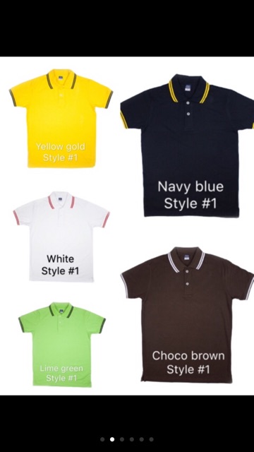 navy blue and gold polo shirts