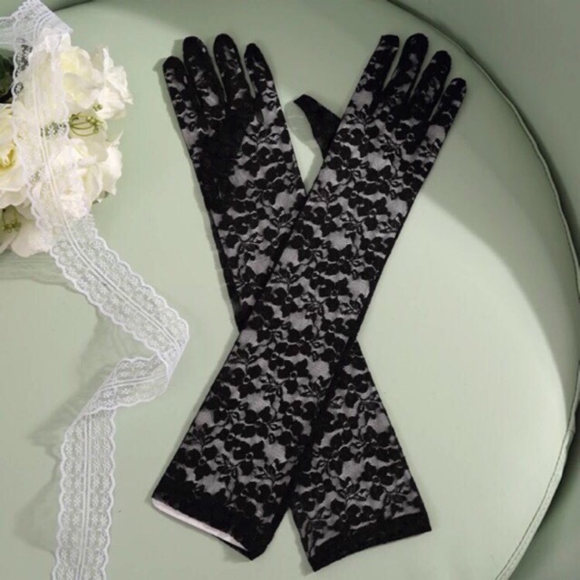 long lace gloves