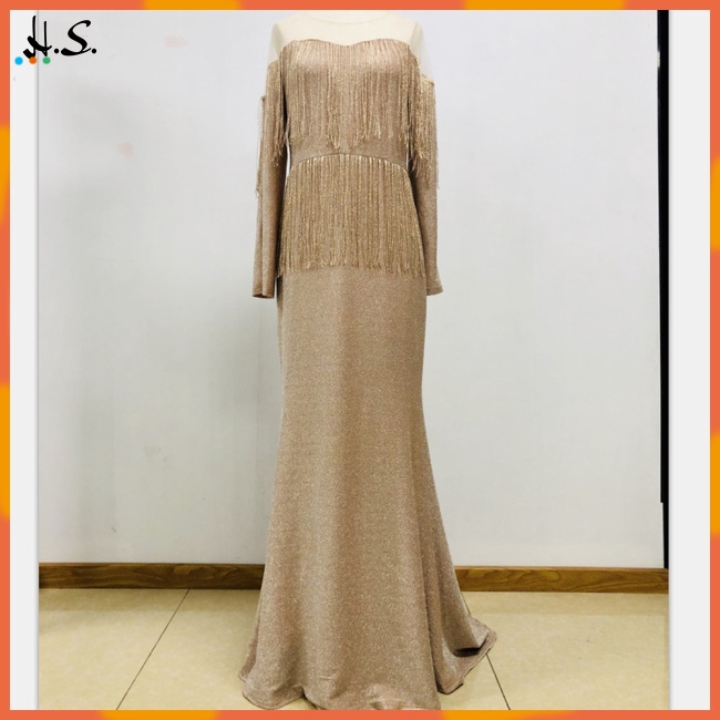 tassel evening dress