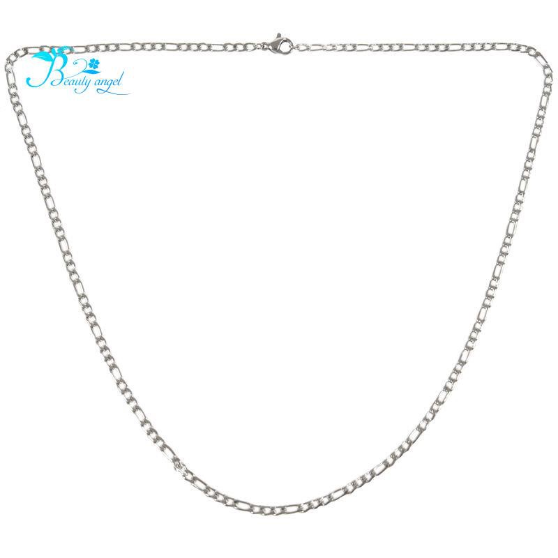 Jewelry Necklace Stainless Steel Figaro Chain Necklace Sier 3 Mm Wide 50 Cm Long Shopee Philippines