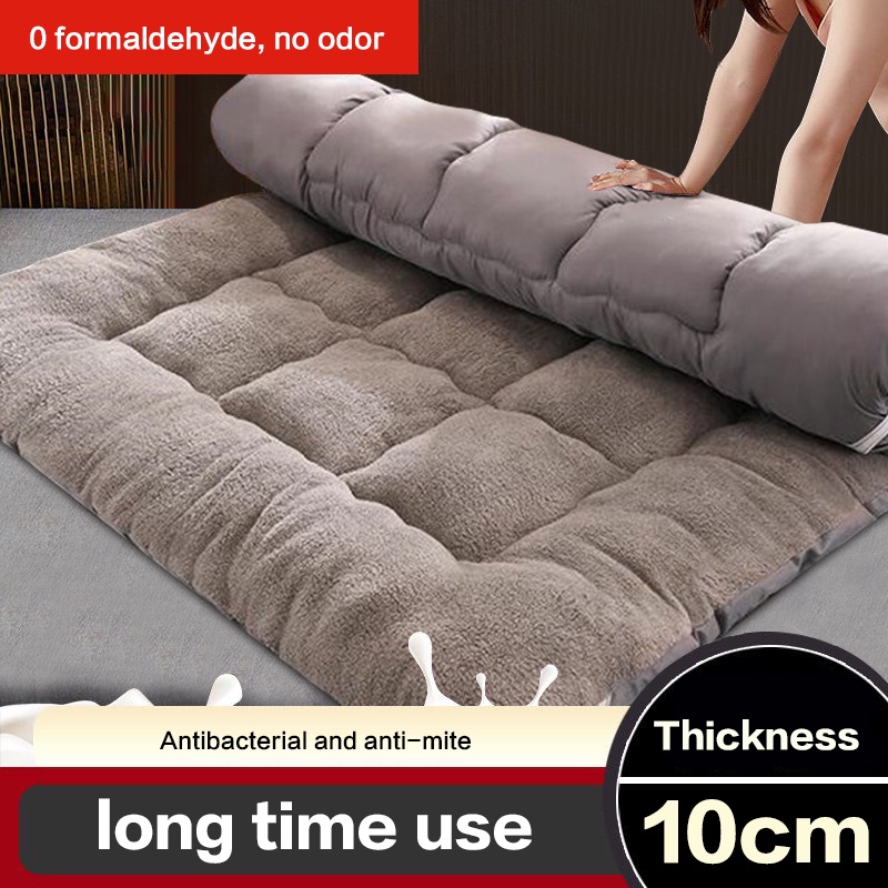 1.8m*2m Mattress Cover Foldable Mattress 10cm Single Bed Foam Folding Bed Double Tatami Velvet