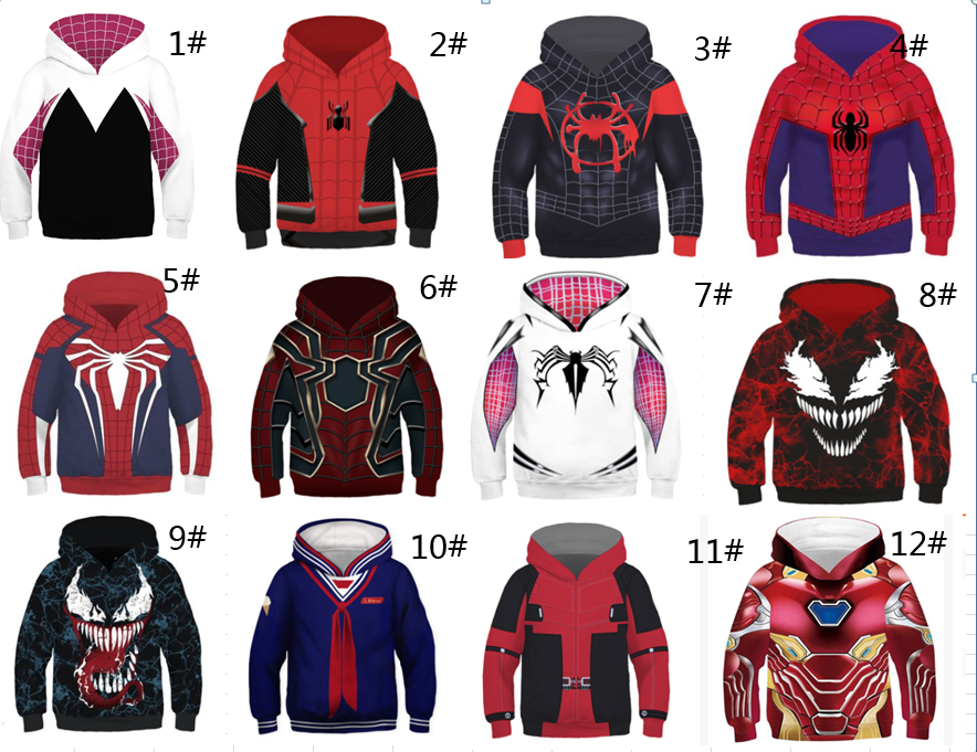 12 Styles Boy Girl Jacket Anime Print Hoodie Superhero Kids Clothing Spider Gwen Sweater Jacket Boy Gift Shopee Philippines