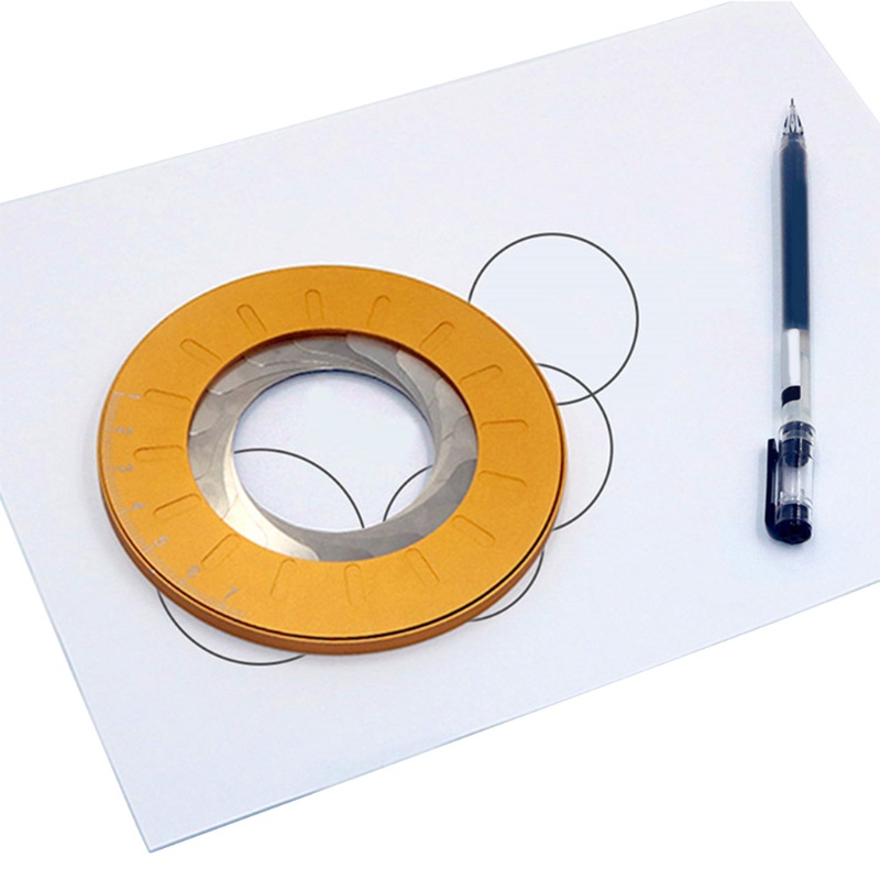 12.5cm, black Aluminum Alloy Circle Drawing Maker Tool Round Circle Template Ruler Tool Adjustable Measurement Measuring Template Tool Ring Circle Making Tool 