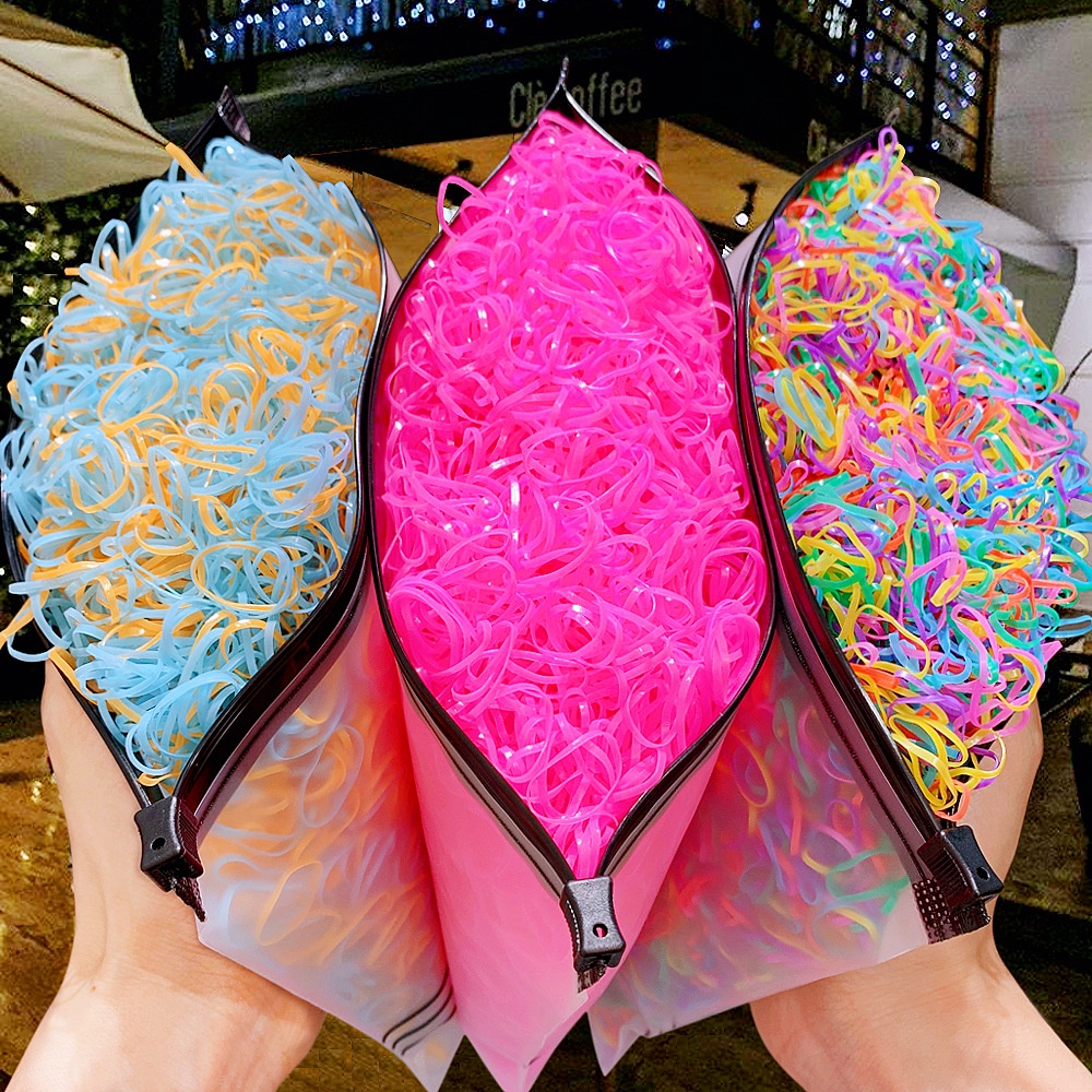 1000 Pcs/Set Kids Girls Hair Rope Headdress Head Rope Student Cute Hair Ring Tie Head Rubber Band