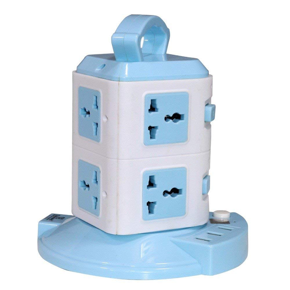 Socket 2Layer Vertical Socket 8 Sockets and DC 5V USB Port Extension