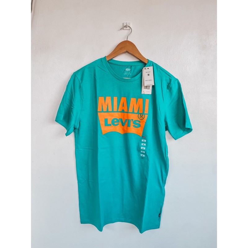 Men's Levi's Cotton Miami T-shirt Blue Green color | Shopee Philippines