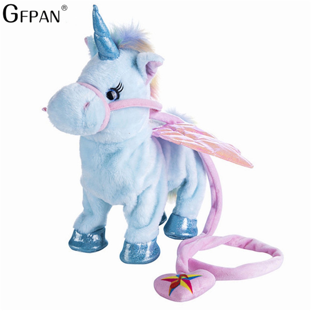 walking unicorn plush toy